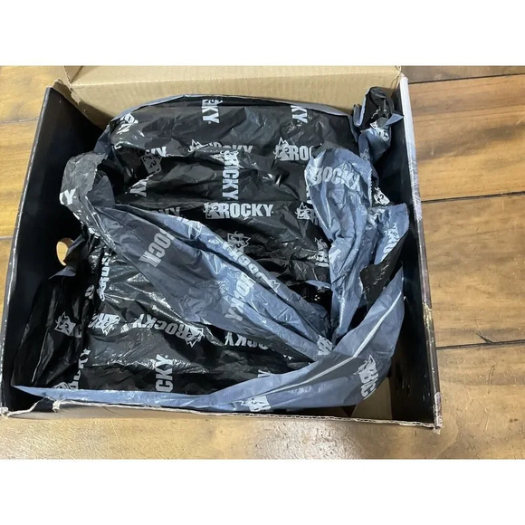 MEN'S ROCKY 2173 ALPHA FORCE 8" WATERPROOF SIDE ZIP BOOTS BLACK SIZE 4.5W - Picture 2 of 4